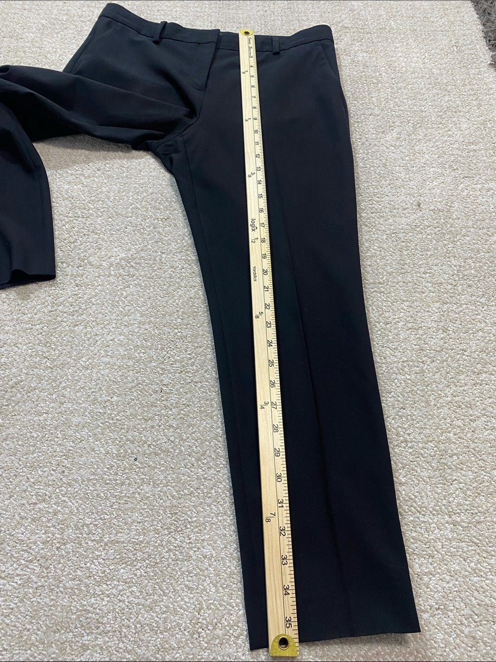 Theory Black Tailored Straight-Leg Trousers Size 6 Shell 96% Wool 4% Elastane - Picture 11 of 16